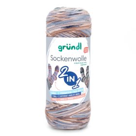 Sockenwolle 2 in 1 (05) nugát-bézs-krém-fenyő