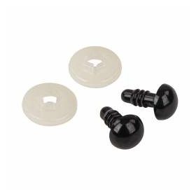   Műanyag biztonsági szem alátétkoronggal, 10mm ø, fekete, 10 db/csomag