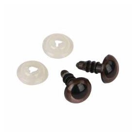   Műanyag biztonsági szem alátétkoronggal, 8mm ø, sötétbarna, 10 db/csomag