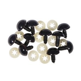   Műanyag biztonsági szem alátétkoronggal, sötétbarna, 18mm, 10db/csomag