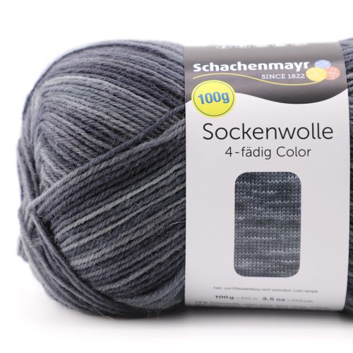 Schachenmayr Sockenwolle Color (00189) antracit, 4 szálas