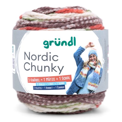 Nordic Chunky 2 zöld-padlizsán-korall-natúr